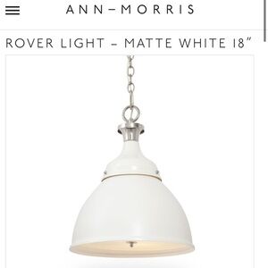 Ann Morris Inc Matte White Rover Light 18 inch